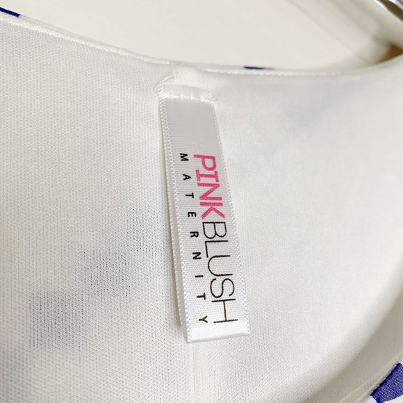 PINK BLUSH MATERNITY Chevron Print Chiffon Tunic M - Picture 7 of 8